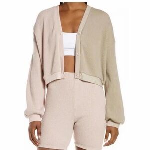 Onia Waffle Knit Colorblock Cardigan